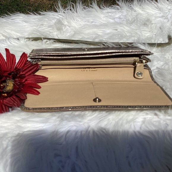 Jimmy Choo Filipe DOA/0C6061 Gold Metallic Star Long Wallet - Picture 7 of 8